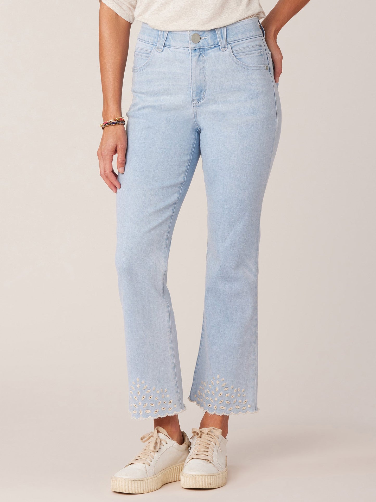 Absolution Cropped Itty Bitty Flare with Embroidered Dye Cut Hem