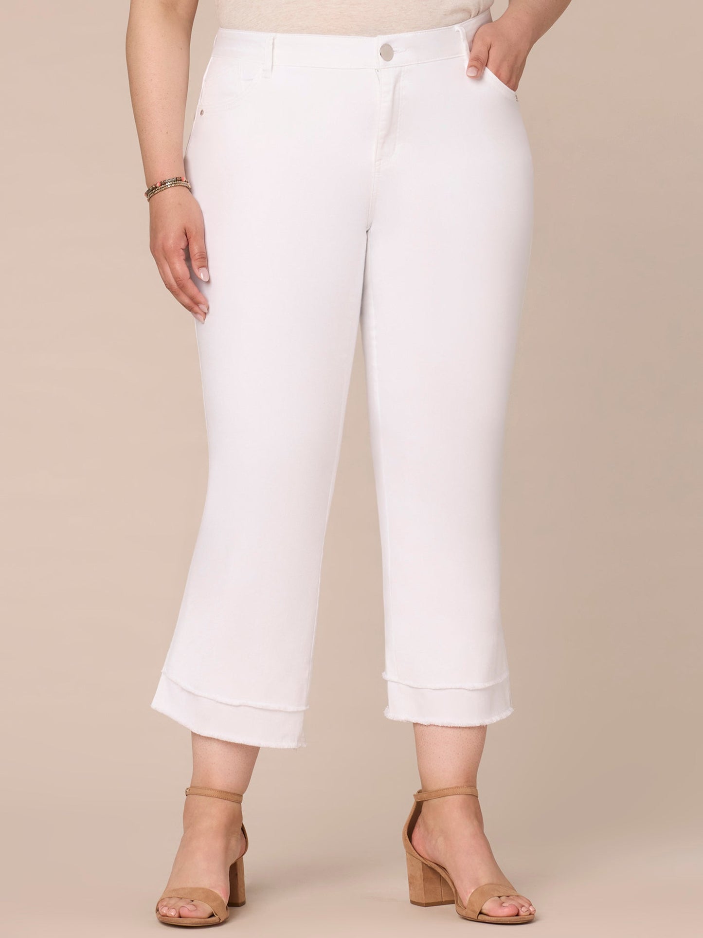Absolution Mid-Rise Flare Plus Size Jeans with Double Layer Fray Hem