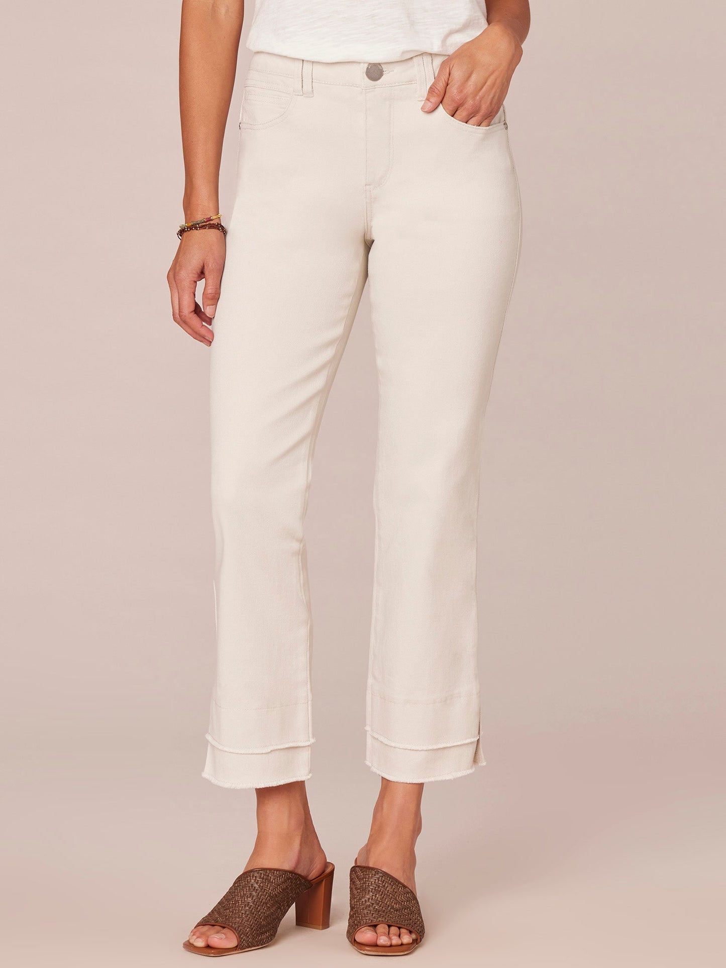 Absolution Mid-Rise Kick Flare Petite Jeans with Fray Hem