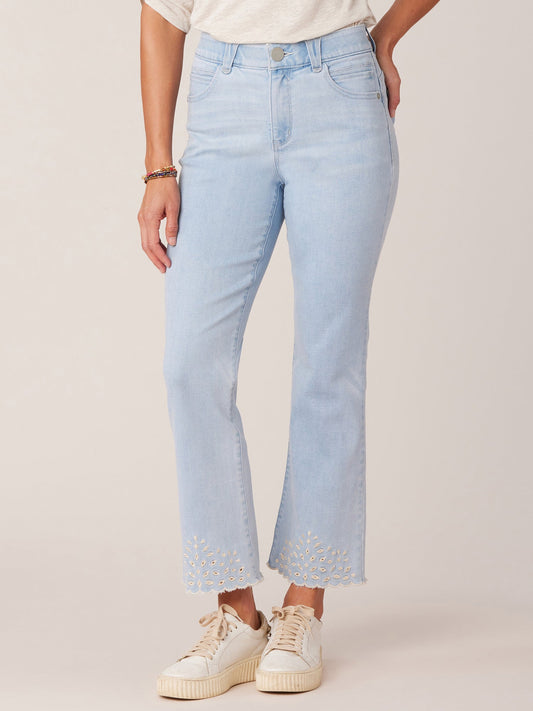 Absolution Cropped Itty Bitty Flare with Embroidered Dye Cut Hem