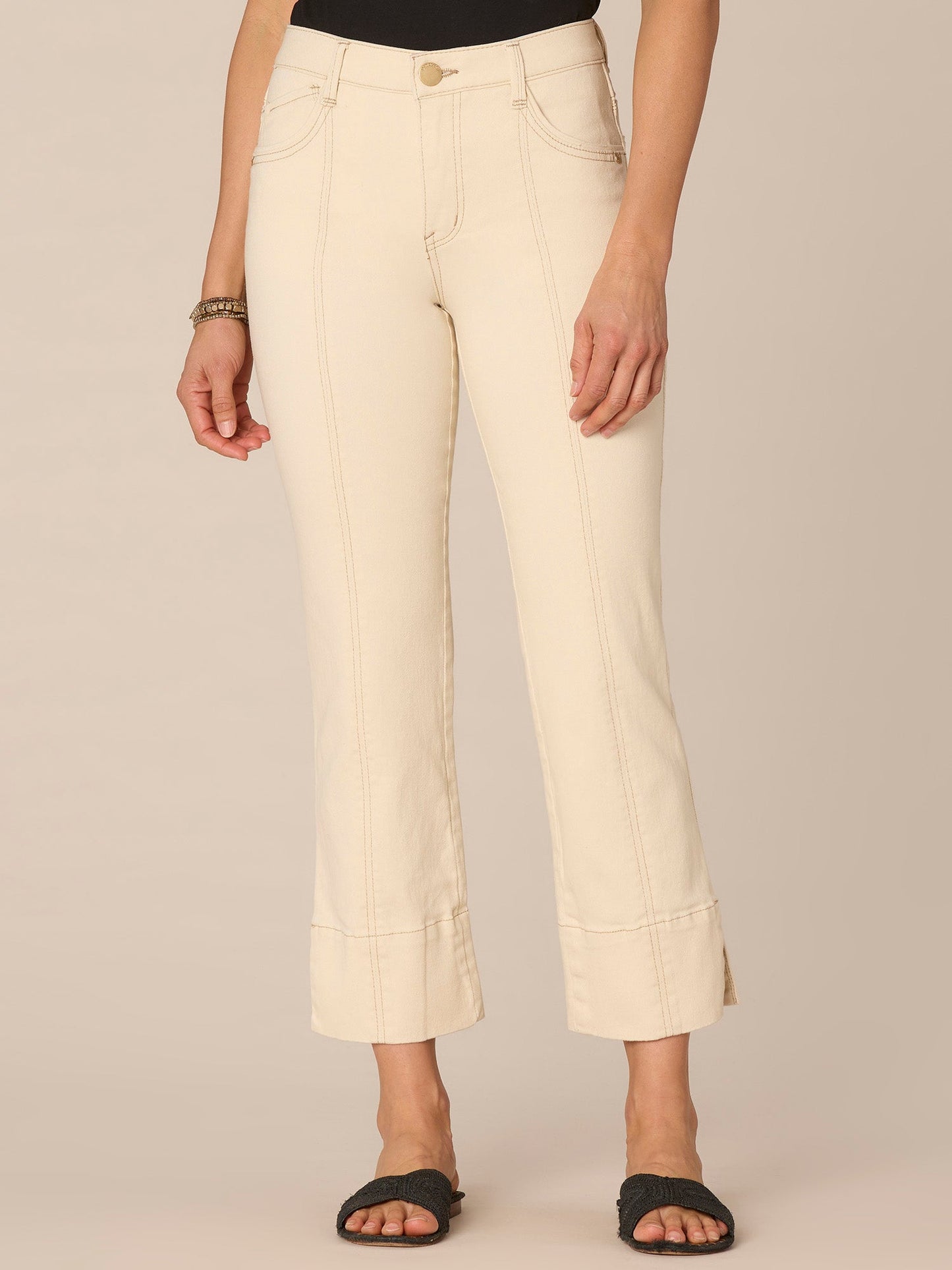 Absolution High Rise Center Seam Kick Flare Pant with Side Slit