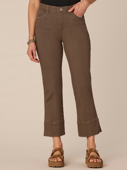Absolution High Rise Center Seam Kick Flare Pant with Side Slit