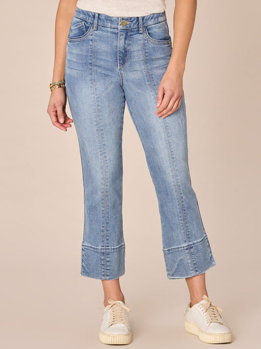 Absolution High Rise Center Seam Slit Hem Kick Flare Jeans