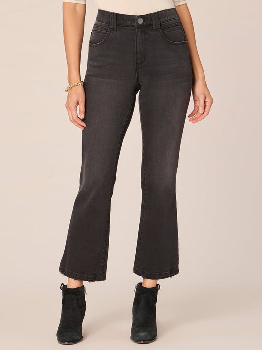 Absolution High Rise Cropped Itty Bitty Flare Jeans with Grinded Hem