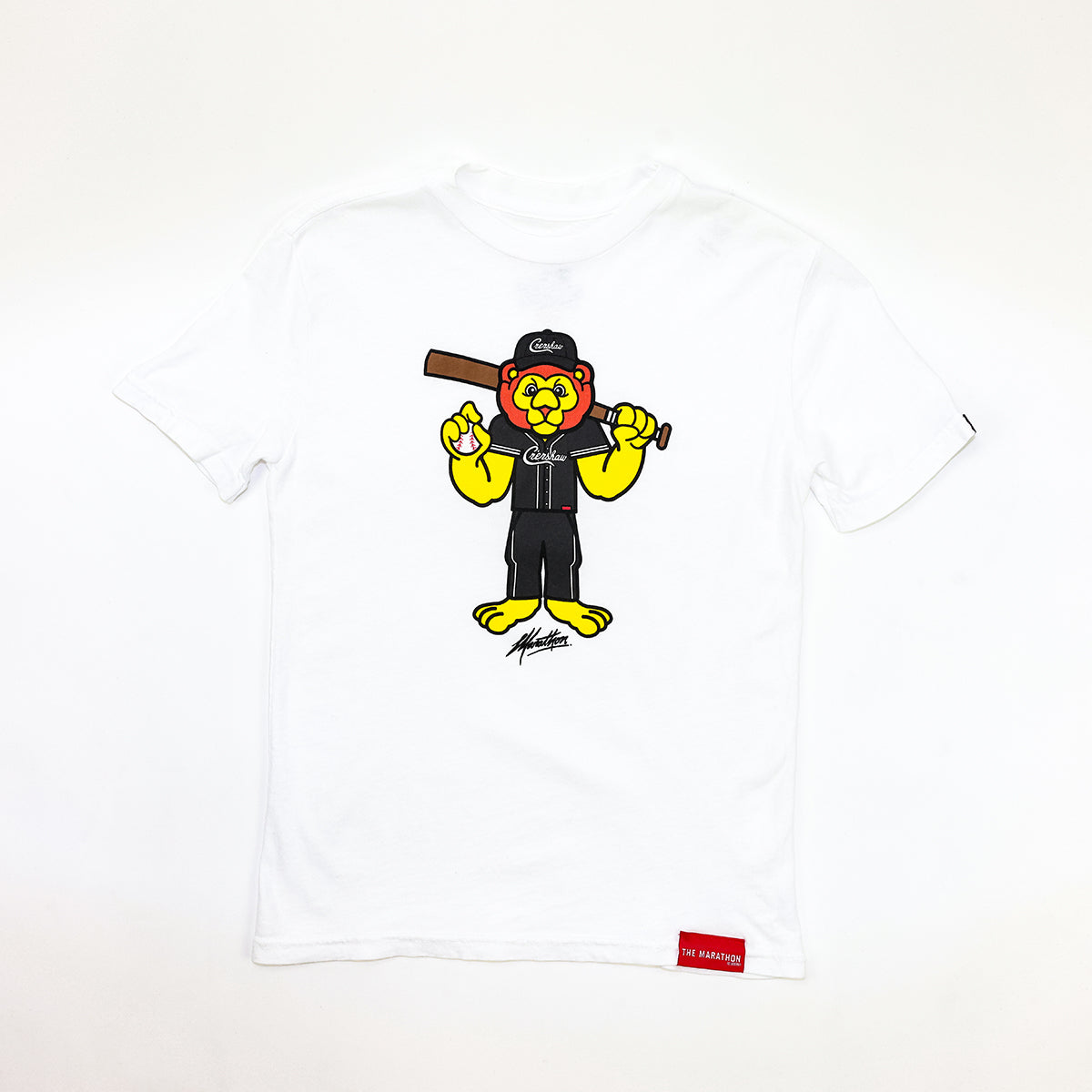 Leo Lion Baseball Kid's T-Shirt - White