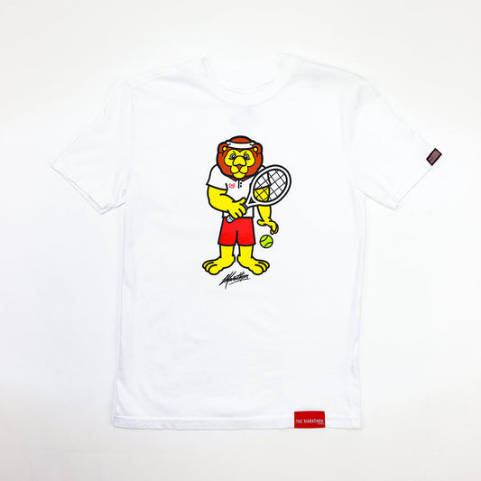 Leo Lion Tennis Kid's T-Shirt - White