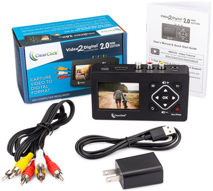 Video2Digital? Converter 2.0 (Second Generation) Mini Edition | Capture Video From VCR's, VHS Tapes, Hi8, Camcorder, DVD, & Gaming Systems - No Computer Required