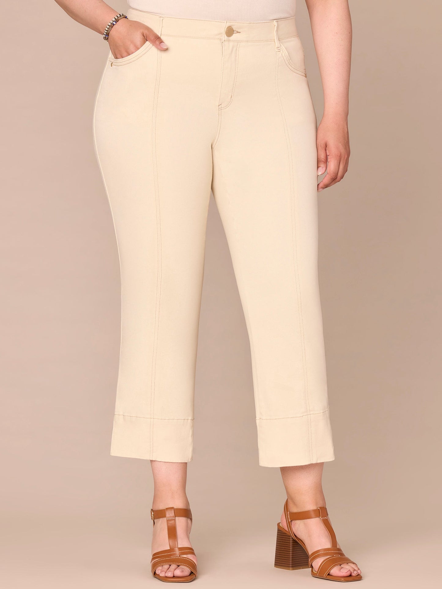Plus Size Absolution Center Seam Slit Hem Kick Flare Pant