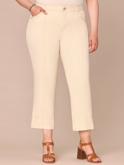 Plus Size Absolution Center Seam Slit Hem Kick Flare Pant