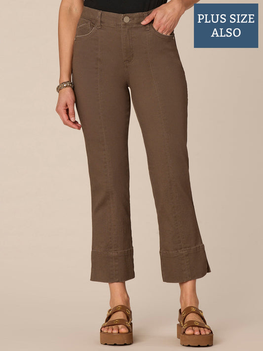 Plus Size Absolution Center Seam Slit Hem Kick Flare Pant