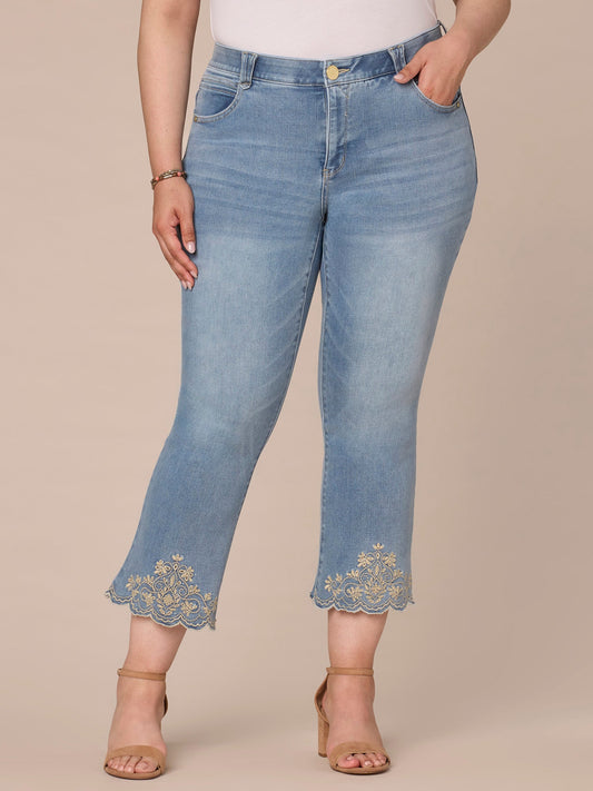 Absolution High Rise Cropped Die Cut Itty Bitty Flare Plus Size Jean