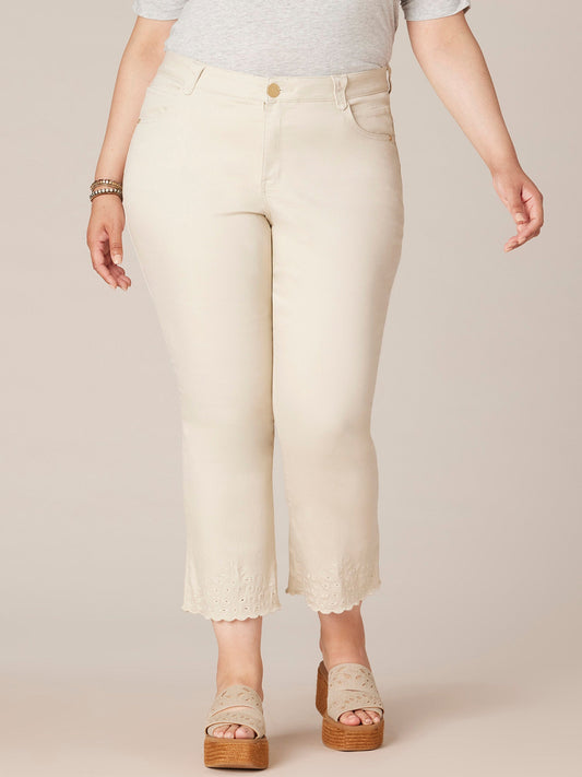 Absolution High Rise Embroidered Itty Bitty Flare Plus Size Jean